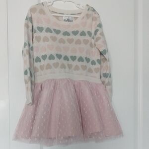 Rare Editions Cream and Green Patterned Dress